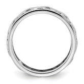 Sterling Silver Stackable Expressions Carved Band Ring